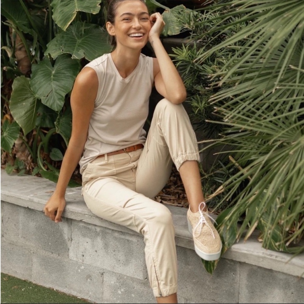Nili Lotan Cropped Military pants in Eggshell
